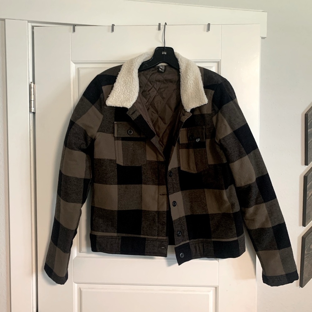 Fox Cropped Plaid Jacket
